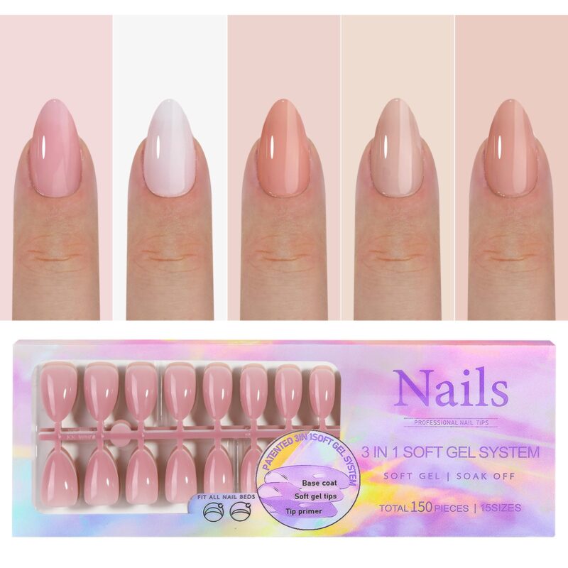 Capsules Pose américaine/ Gel X Tips Short Almond nude