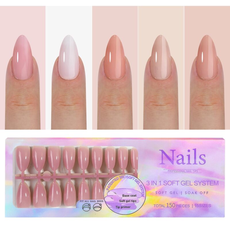 Capsules Pose américaine/ Gel X Tips Almond nude