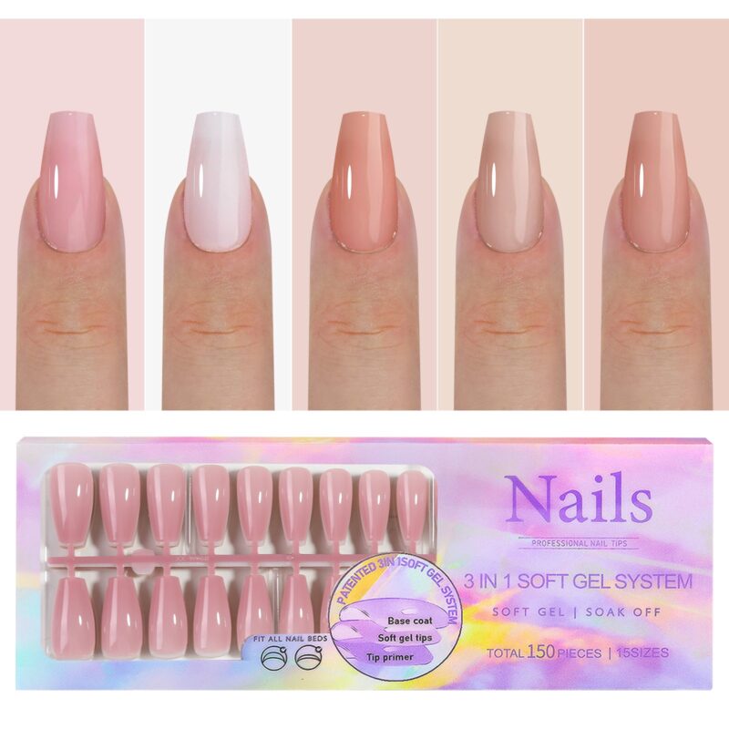 Capsules Pose américaine/ Gel X Tips Short Ballerina nude