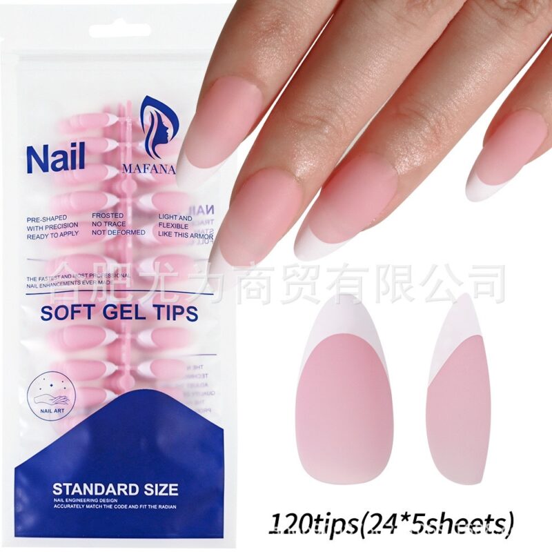Mafana Softgel Tips Short pink almond 120pcs