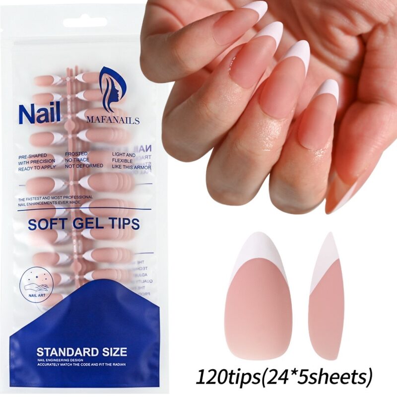 Mafana Softgel Tips Short nude almond 120pcs