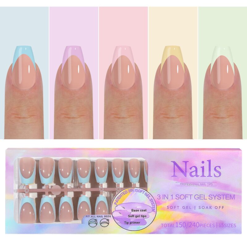 Capsules Pose américaine/ Gel X Tips  Short Ballerina  Color mix