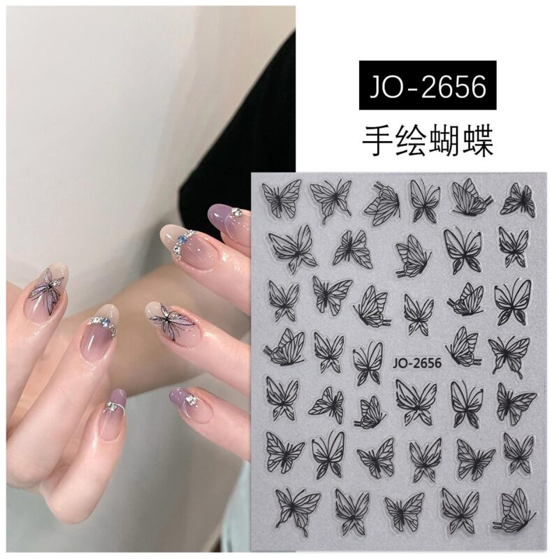 Joyful Black Butterfly Stickers