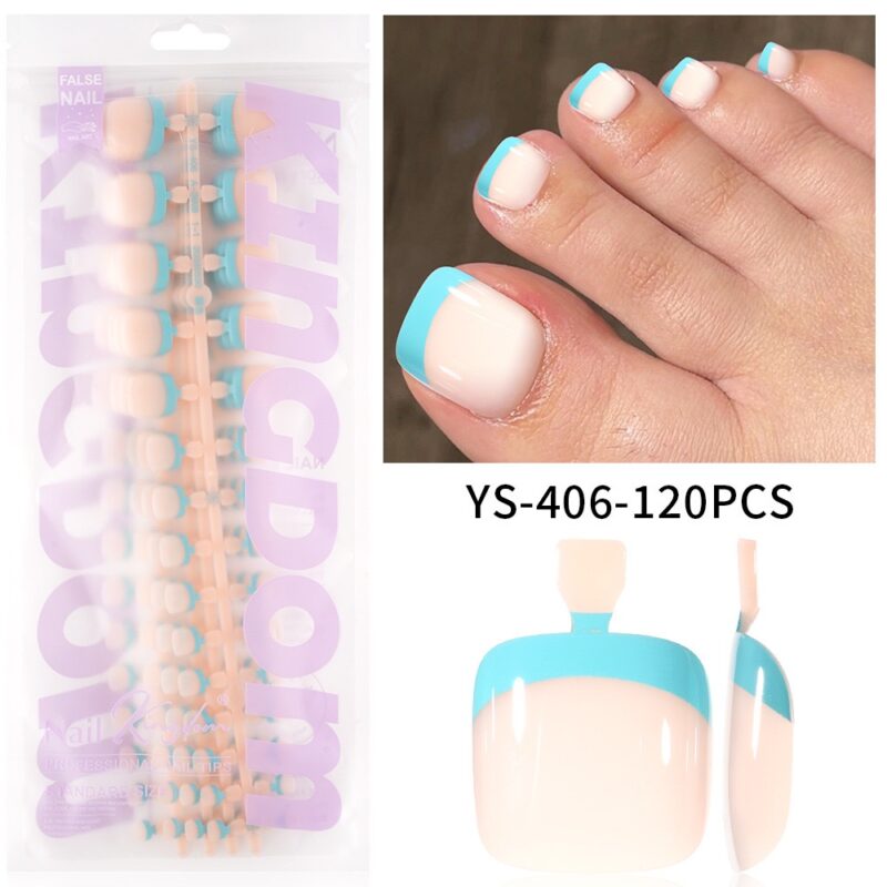 Softgel Toe Nail Tips Blue 120 Pcs